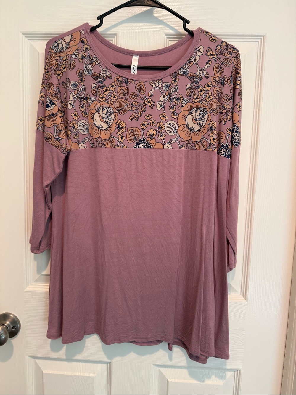 Cool Melon Women's Mauve Floral Yoke Top